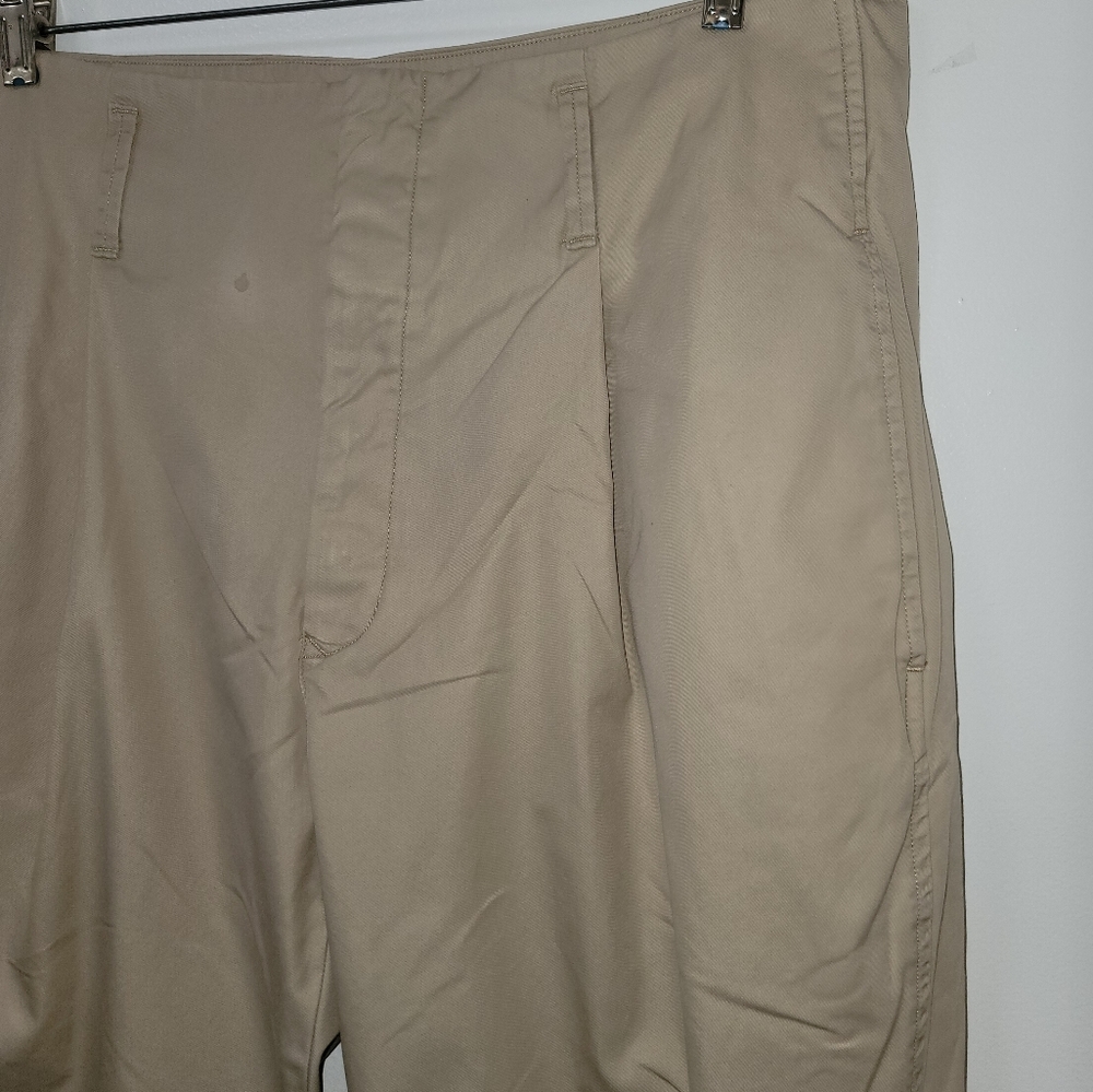 Polo Ralph Lauren Khaki Cotton Button Fly Pleated Cropped Pants Size 12 - Picture 5 of 16